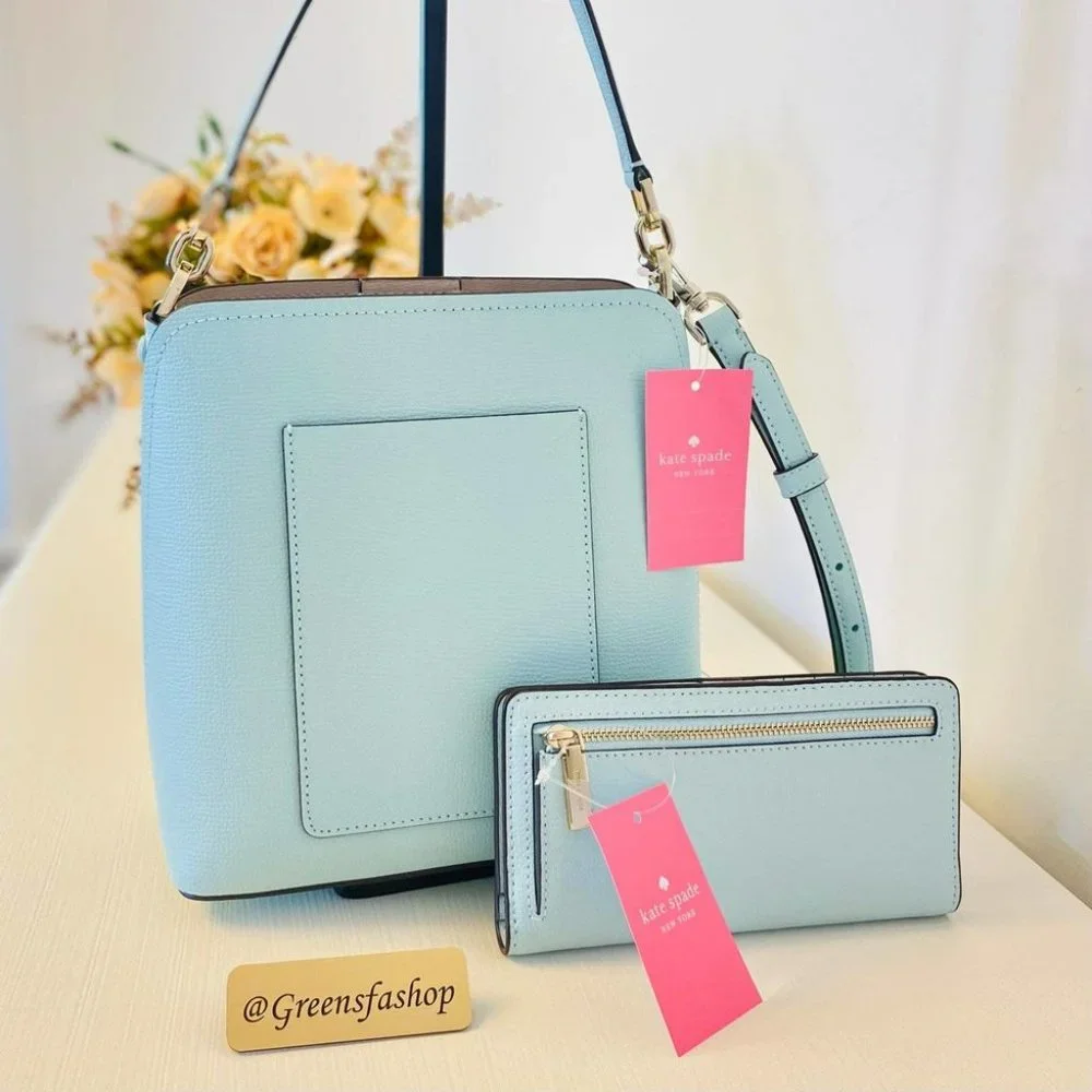 Kate spade Purse & wallet  Darcy Black Small Bucket Bag Crossbody blue - Picture 2 of 11